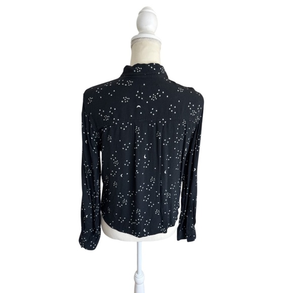 Rails Noemi Star Print Long Sleeve Black Galaxy Shirt Button Front - Picture 5 of 14